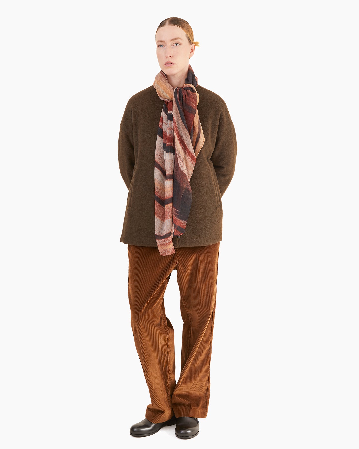 Casey Casey Women's Woolcash Square Scarf in Red Print