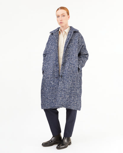 Casey Casey Women's Big Blobby Coat in Navy Tweed