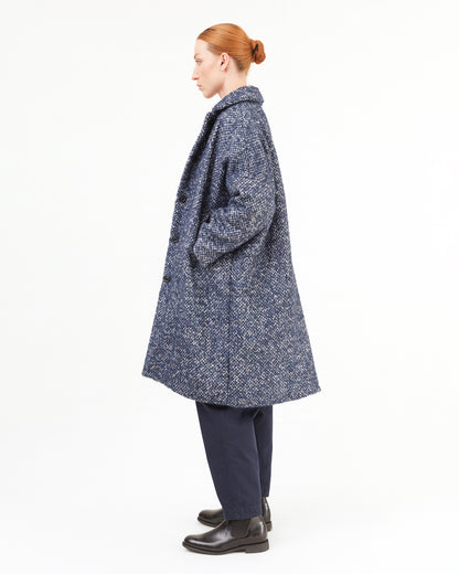 Casey Casey Women's Big Blobby Coat in Navy Tweed