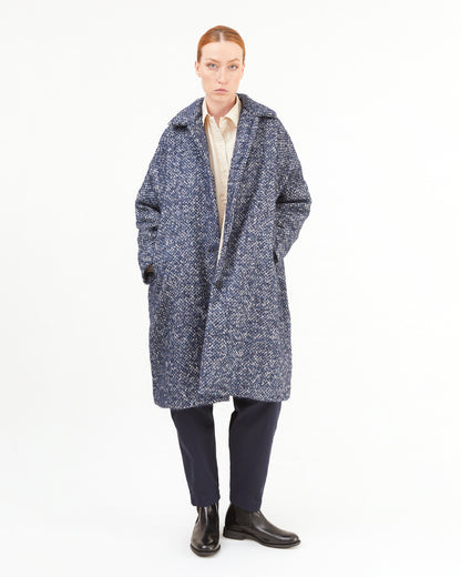 Casey Casey Women's Big Blobby Coat in Navy Tweed