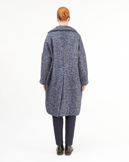 Casey Casey Women's Big Blobby Coat in Navy Tweed