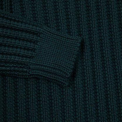 Casey Casey Crew Neck Open Rib Sweater in Green