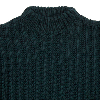 Casey Casey Crew Neck Open Rib Sweater in Green