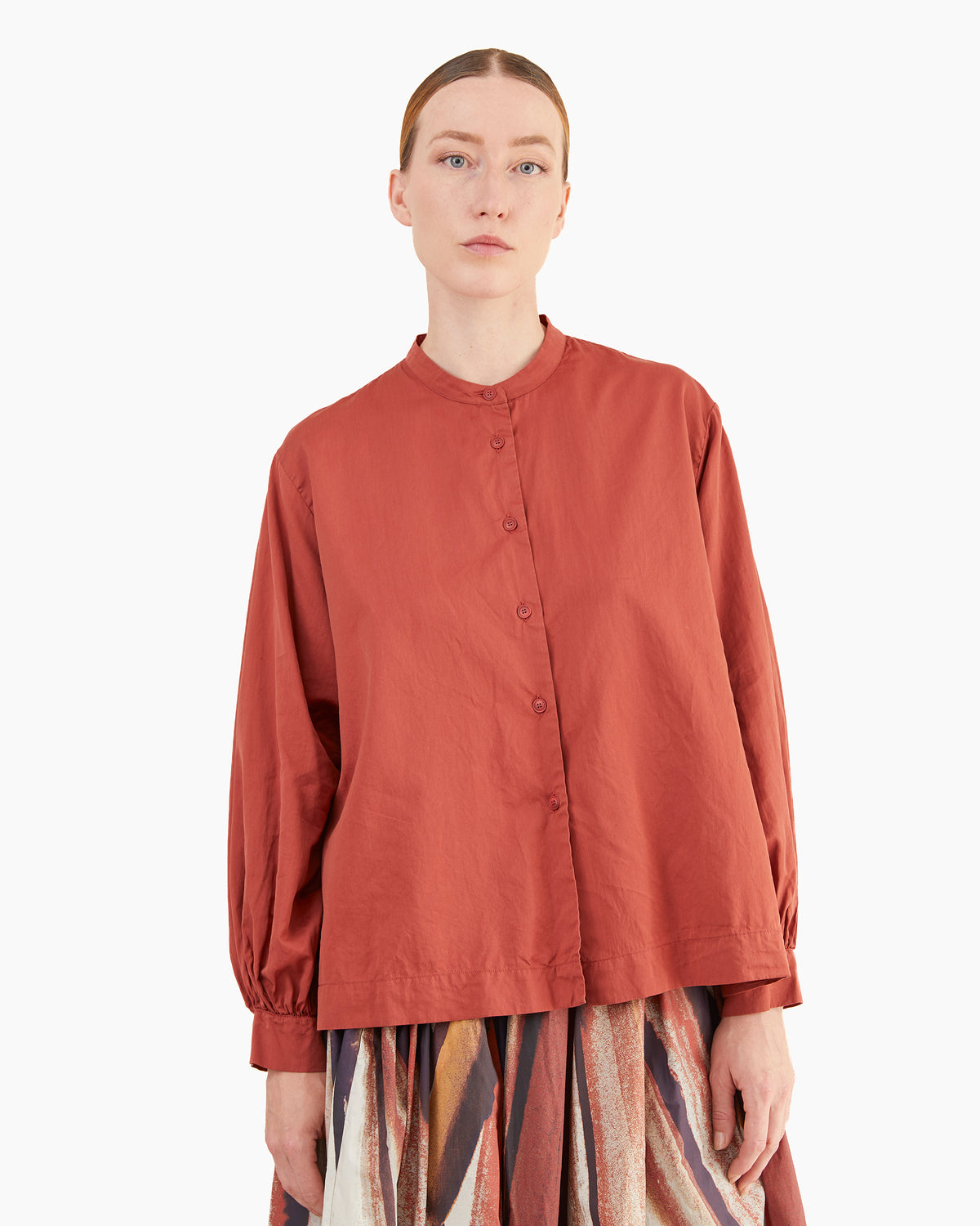 Casey Casey Women's Biggy Grandad Shirt in Brick