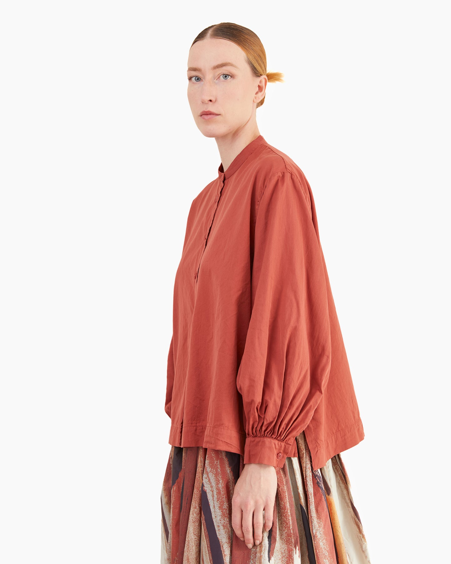 Casey Casey Women's Biggy Grandad Shirt in Brick
