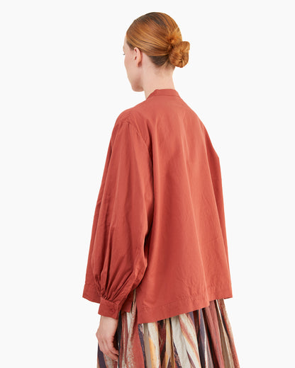 Casey Casey Women's Biggy Grandad Shirt in Brick
