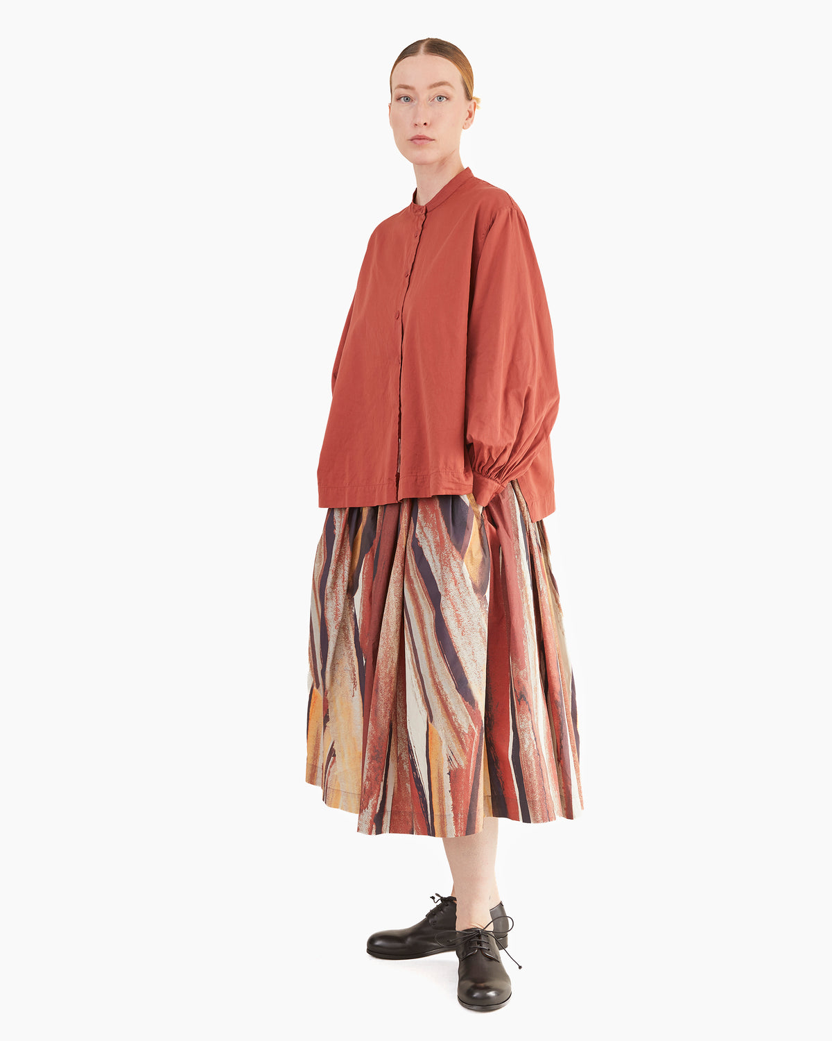 Casey Casey Women's Biggy Grandad Shirt in Brick