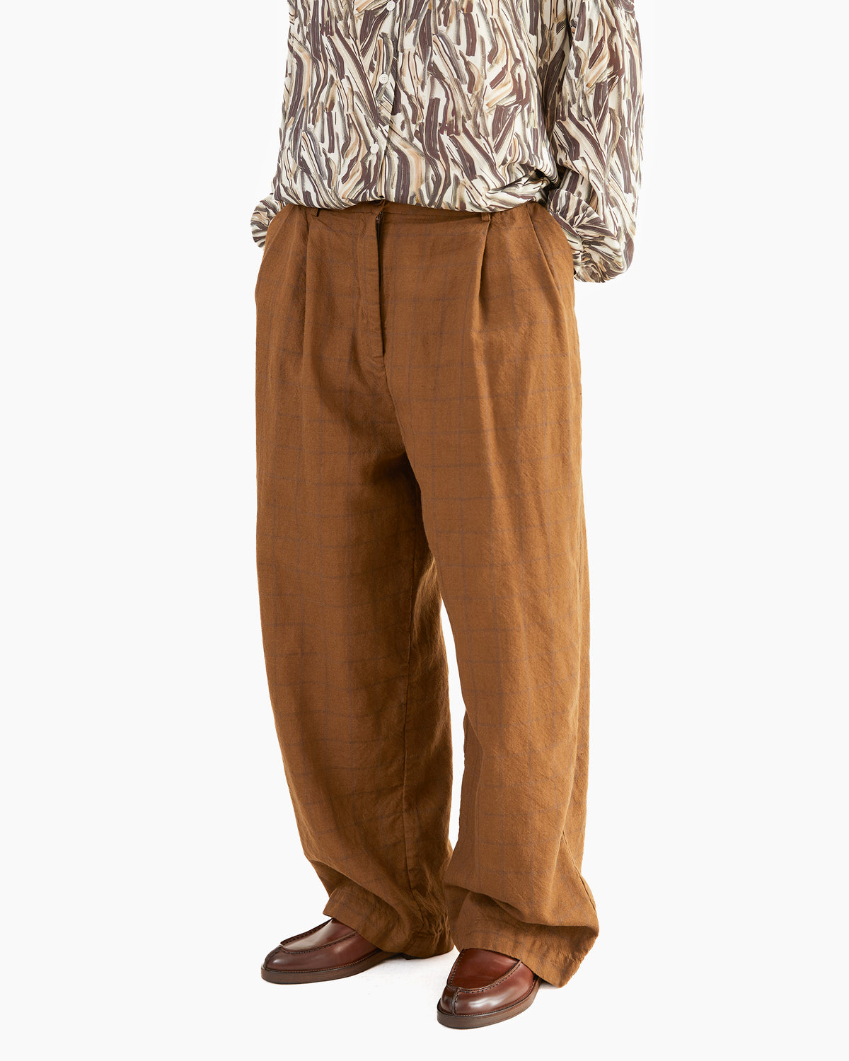 Casey Casey Women's Sienna Pants in Tobacco Windowpane