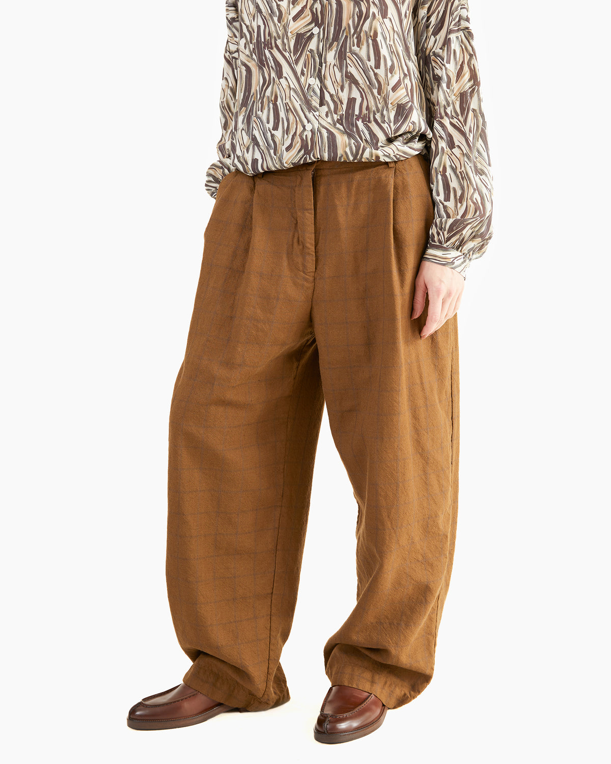Casey Casey Women's Sienna Pants in Tobacco Windowpane