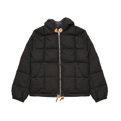 Crescent Down Works Wax Cotton Hooded Sweatshirt in Black