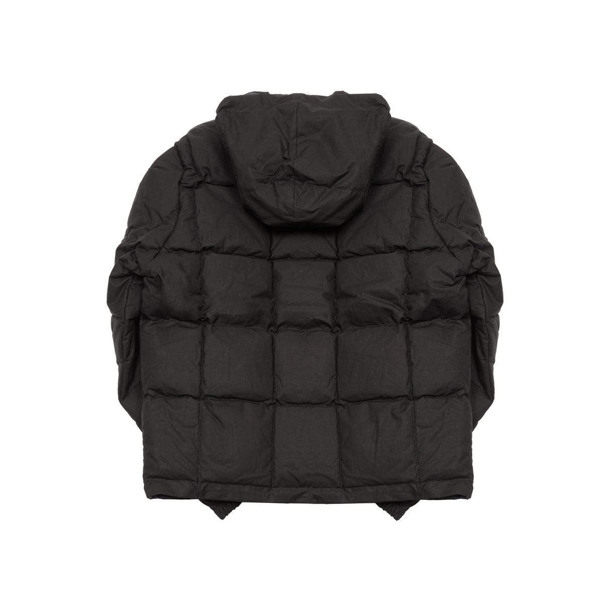Crescent Down Works Wax Cotton Hooded Sweatshirt in Black