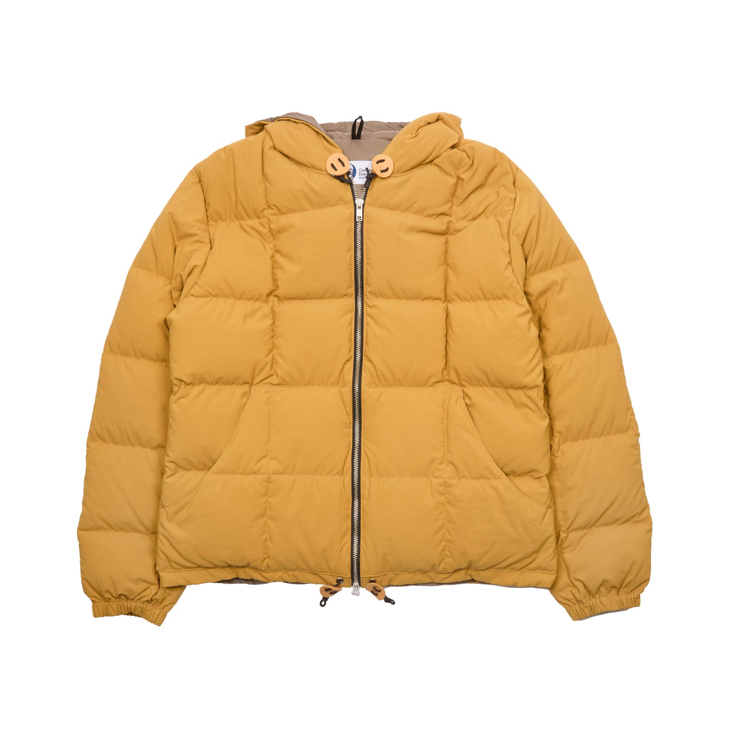Crescent Down Works Nylon Hooded Sweatshirt in Mustard-Wood