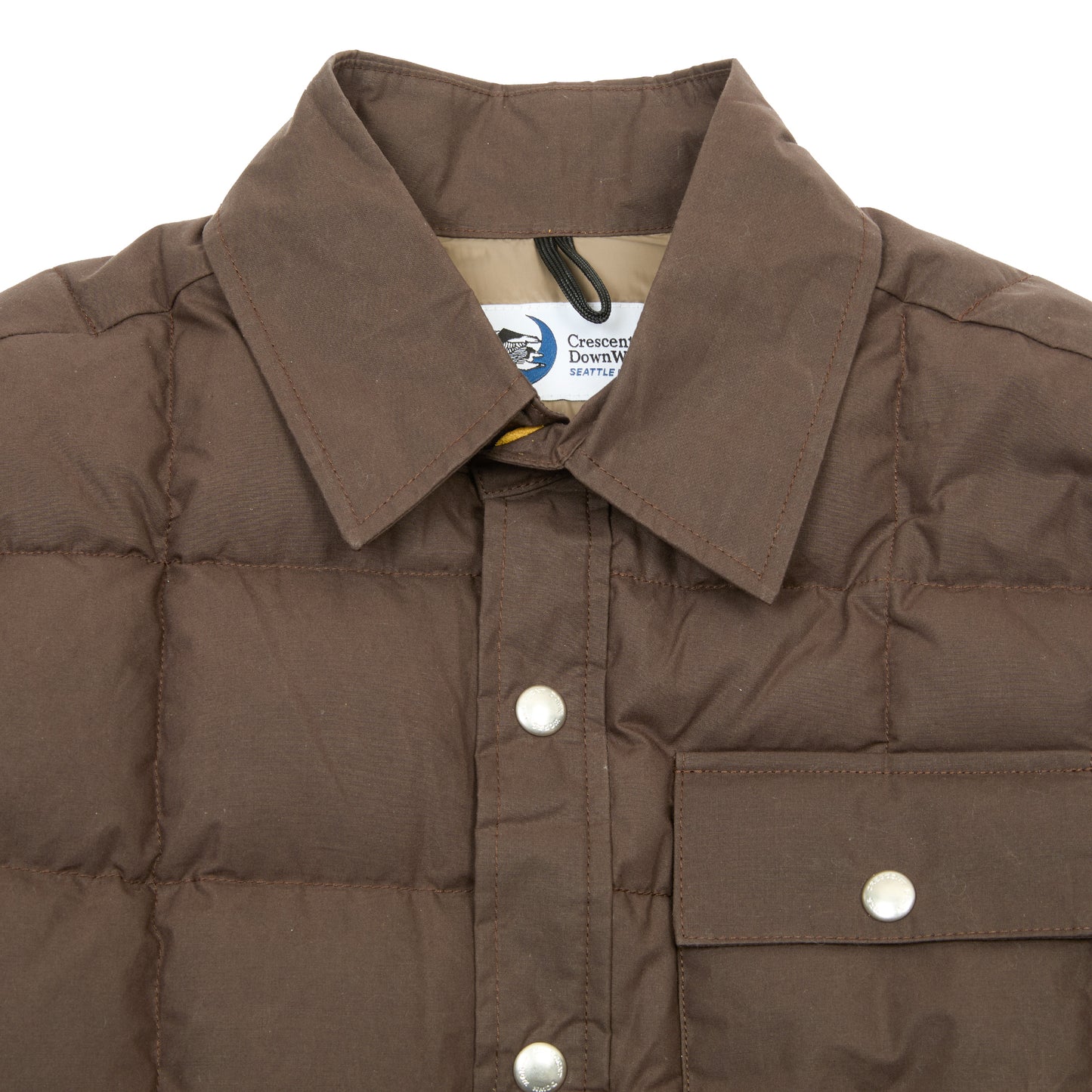 Crescent Down Works Wax Down Shirt in Vintage Black-Wood