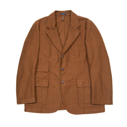 Drake's Mk. IV Japanese Moleskin Games Blazer in Brown