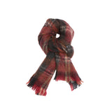 De Bonne Facture University Giant Scarf in Red and Brown Tartan 1