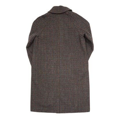 De Bonne Facture Harris Tweed Camargue Coat in Navy Houndstooth