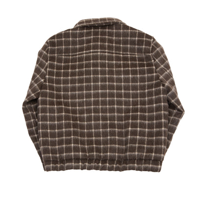 De Bonne Facture Baby Llama Student Jacket in Brown Windowpane Check
