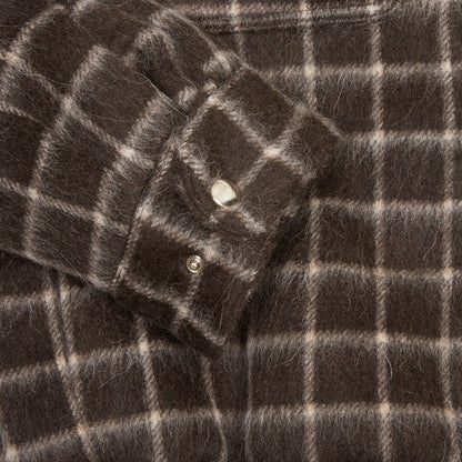 De Bonne Facture Baby Llama Student Jacket in Brown Windowpane Check