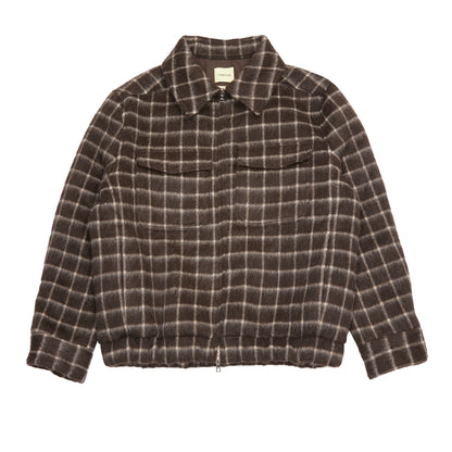 De Bonne Facture Baby Llama Student Jacket in Brown Windowpane Check