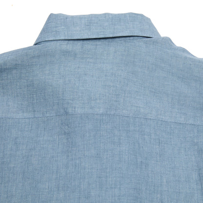 De Bonne Facture Artist Light Linen Shirt in Chambray Blue