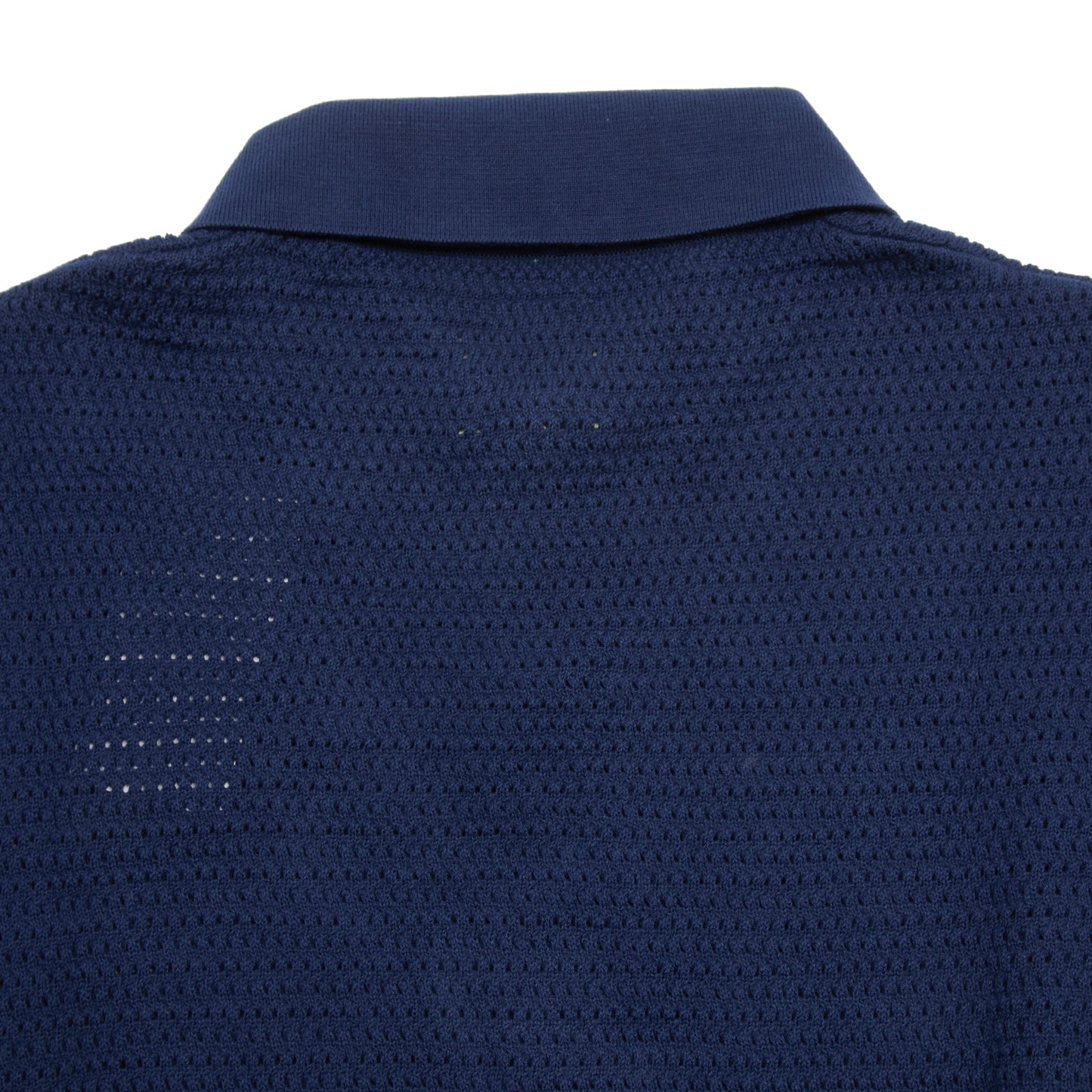 De Bonne Facture Honeycomb Knitted Polo in Navy