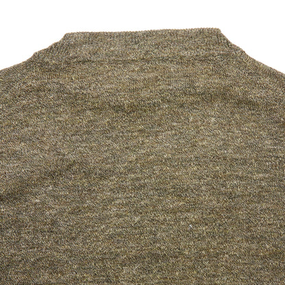 De Bonne Facture Knitted Linen Tee in Khaki and Ecru Mouline
