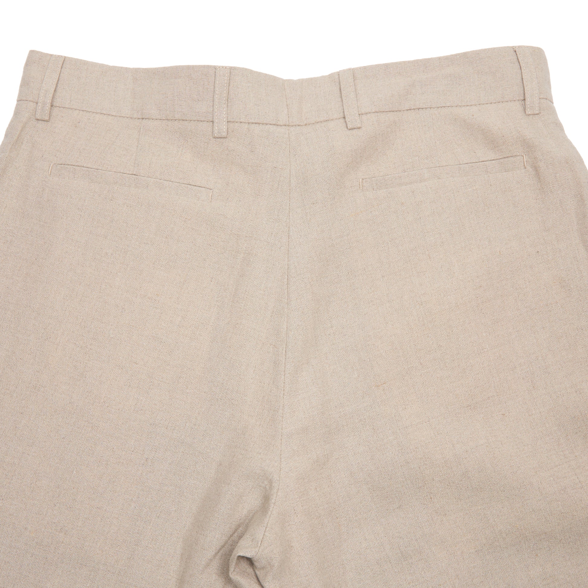 De Bonne Facture One Pleat Belgian Linen Undyed Flax Trousers