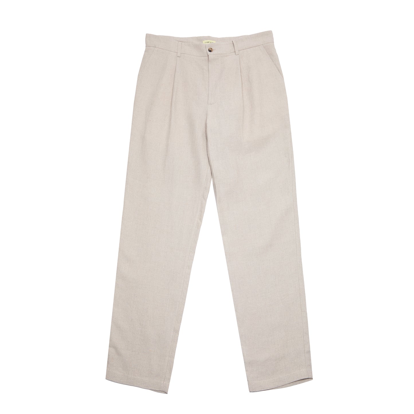 De Bonne Facture One Pleat Belgian Linen Undyed Flax Trousers