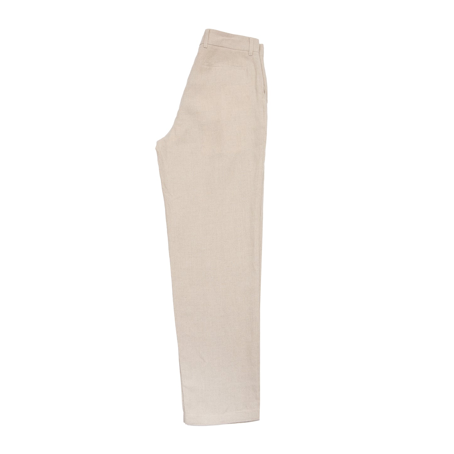 De Bonne Facture One Pleat Belgian Linen Undyed Flax Trousers