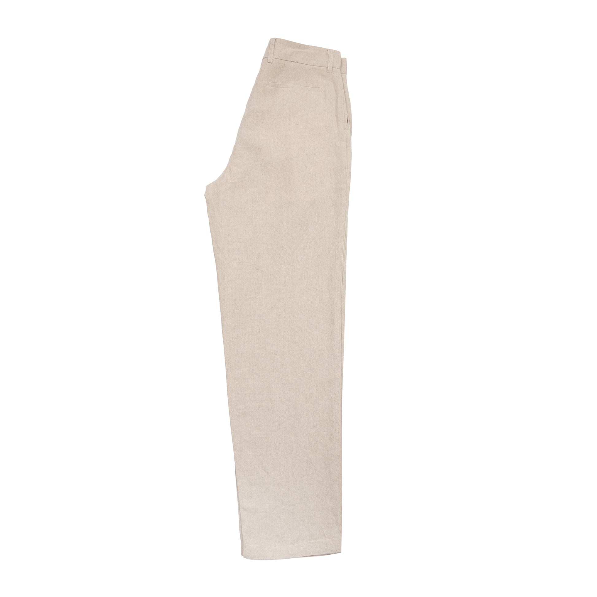 De Bonne Facture One Pleat Belgian Linen Undyed Flax Trousers