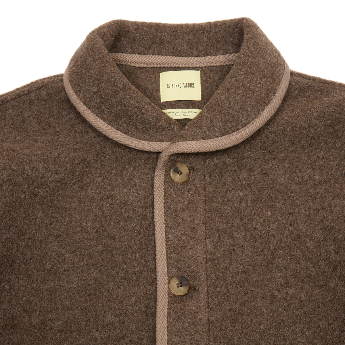 De Bonne Facture Boiled Wool Alpine Jacket in Ash Brown