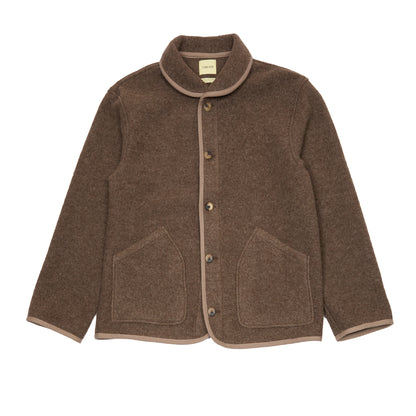 De Bonne Facture Boiled Wool Alpine Jacket in Ash Brown