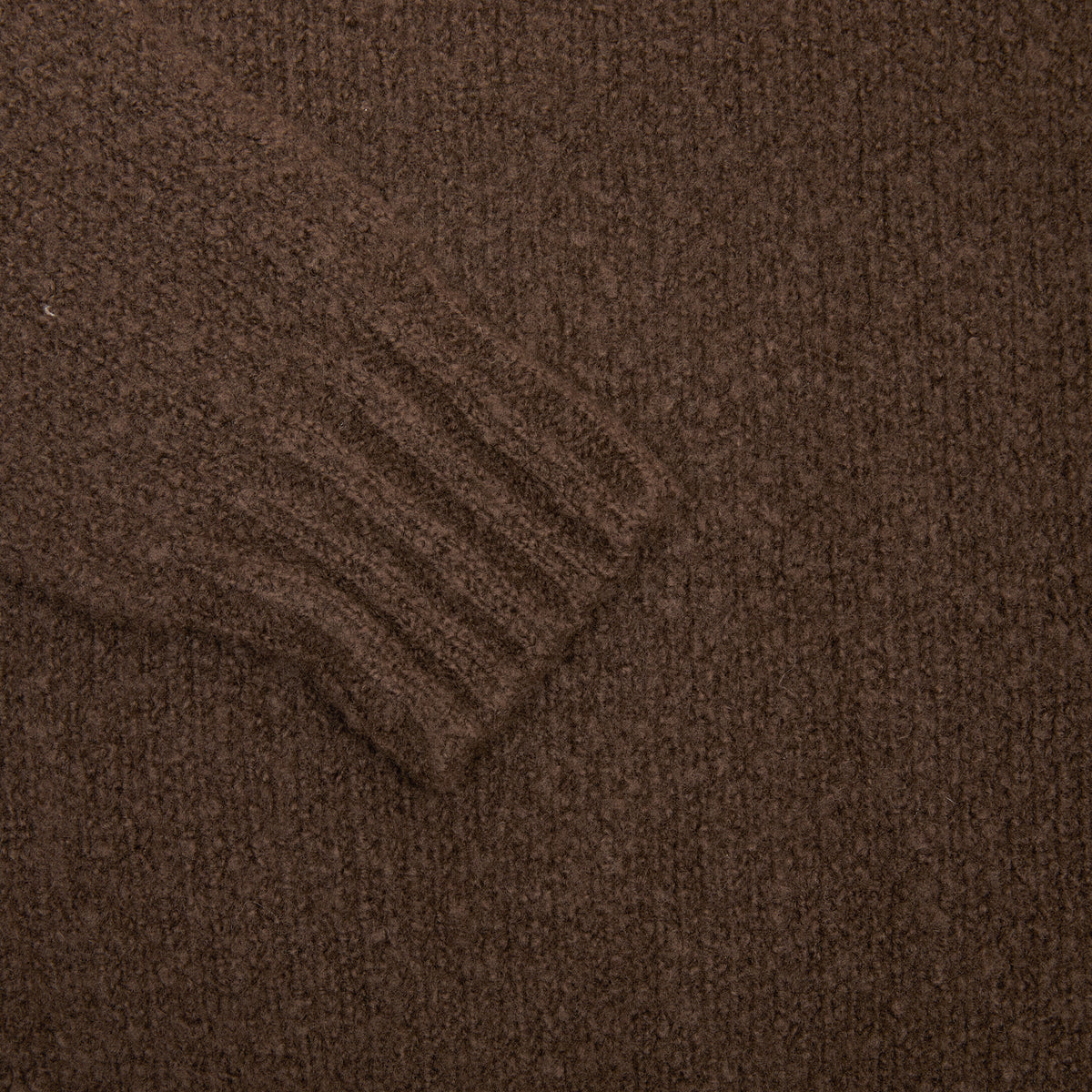 De Bonne Facture Boucle Wool Turtleneck Jumper in Bark Brown