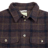 De Bonne Facture Heavy Wool Overshirt in Plum Check