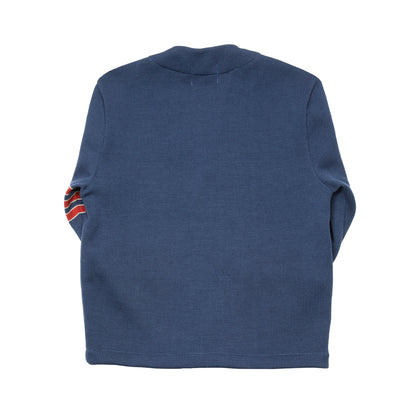 Dehen Slouchy Varsity Cardigan in Centennial Blue