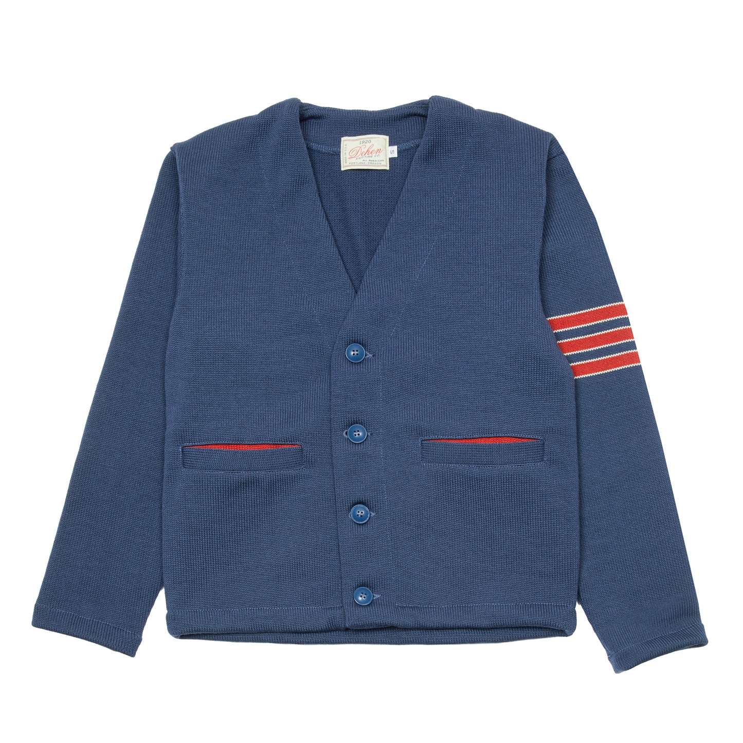 Dehen Slouchy Varsity Cardigan in Centennial Blue