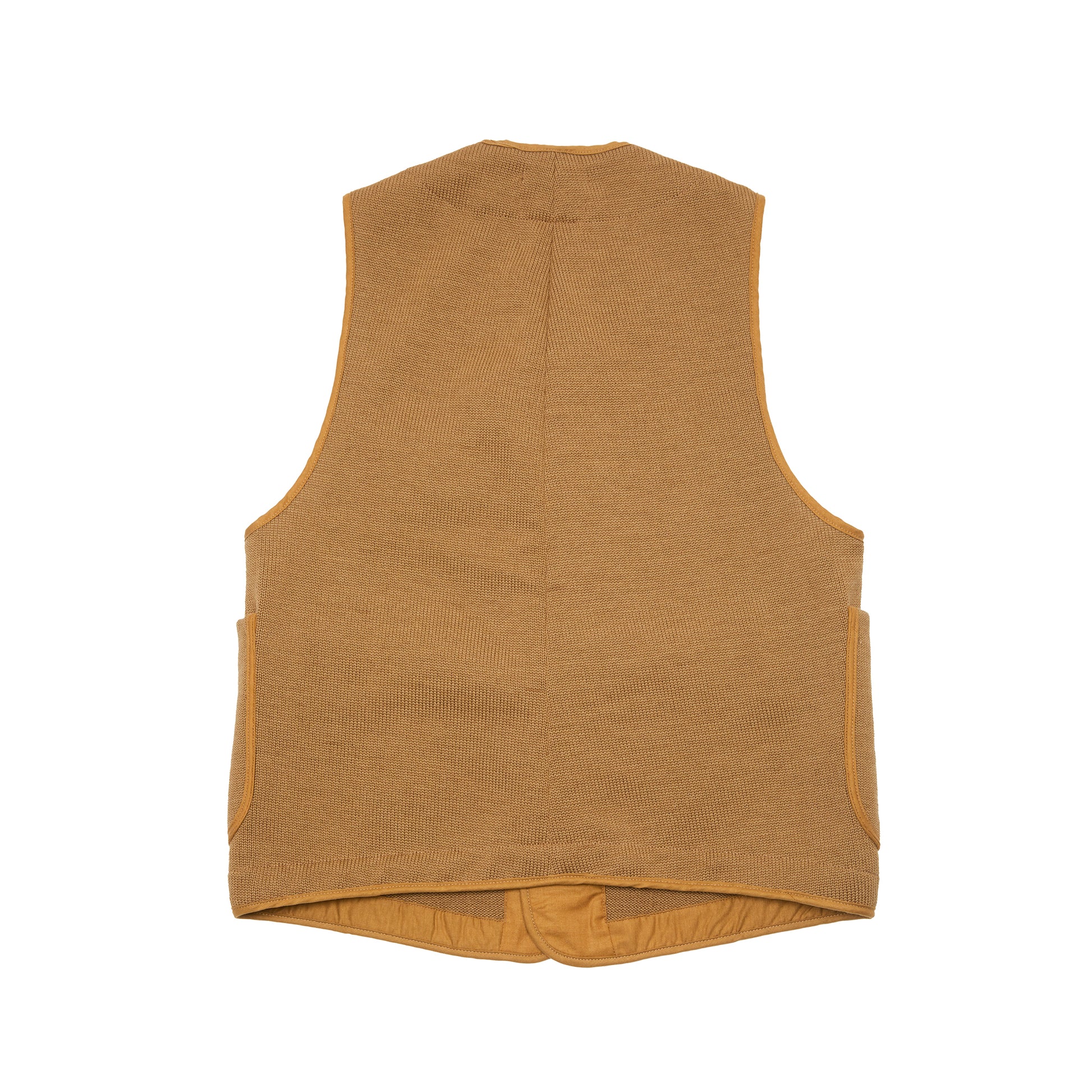 Dehen Wool Knit Vest in Dark Tan