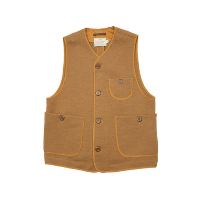 Dehen Wool Knit Vest in Dark Tan