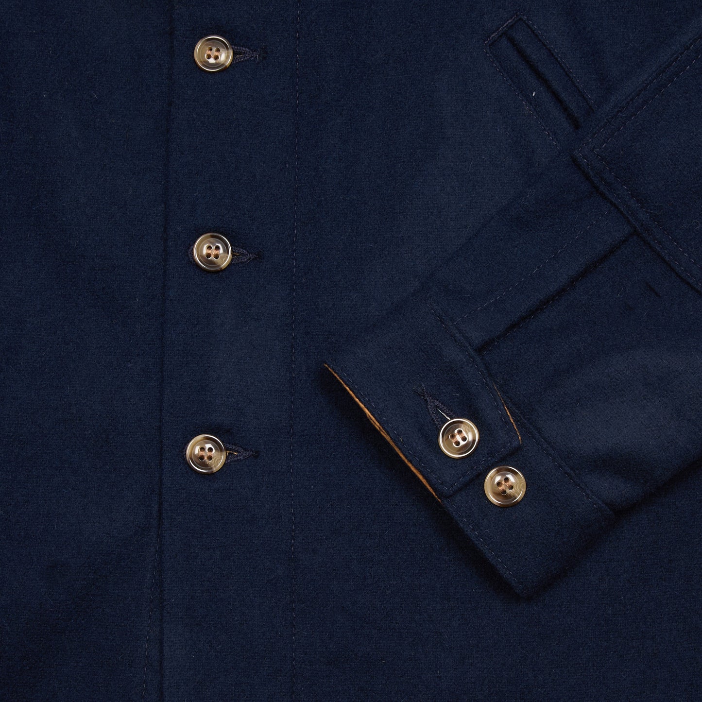 Dehen Crissman Melton Wool Overshirt in Dark Navy