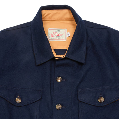 Dehen Crissman Melton Wool Overshirt in Dark Navy
