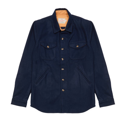 Dehen Crissman Melton Wool Overshirt in Dark Navy