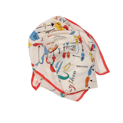 Drake's Dance Steps Silk Bandana in Red and White2