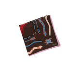 Drake's Tribal Pocket Square in Brown/Pink