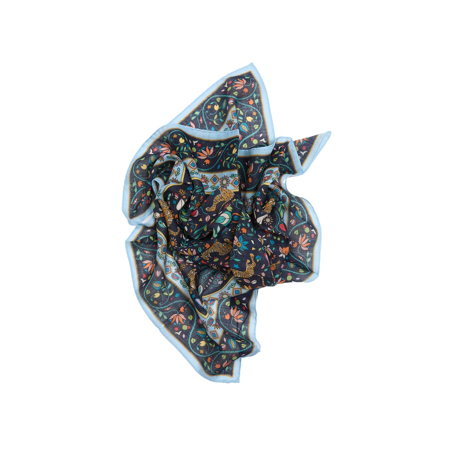 Drake's Polka Dot Print Pocket Square in Navy