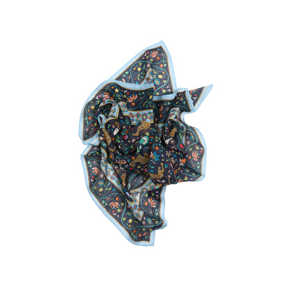 Drake's Polka Dot Print Pocket Square in Navy