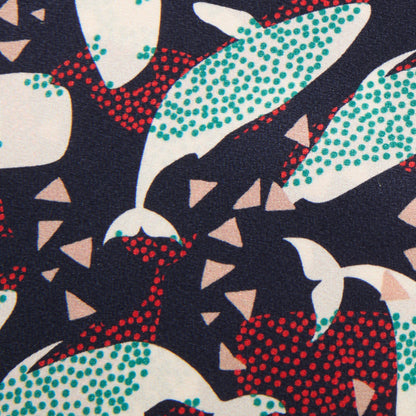 Drake's Whale Print Pocket Square in Navy