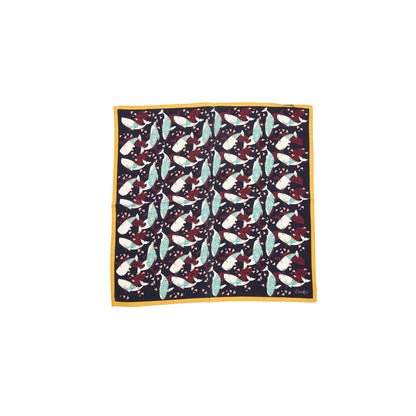 Drake's Whale Print Pocket Square in Navy
