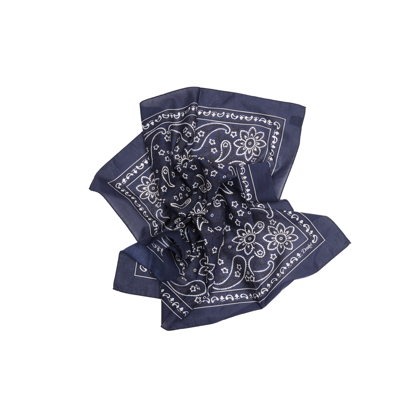 Drake's Paisley Bandana in Navy