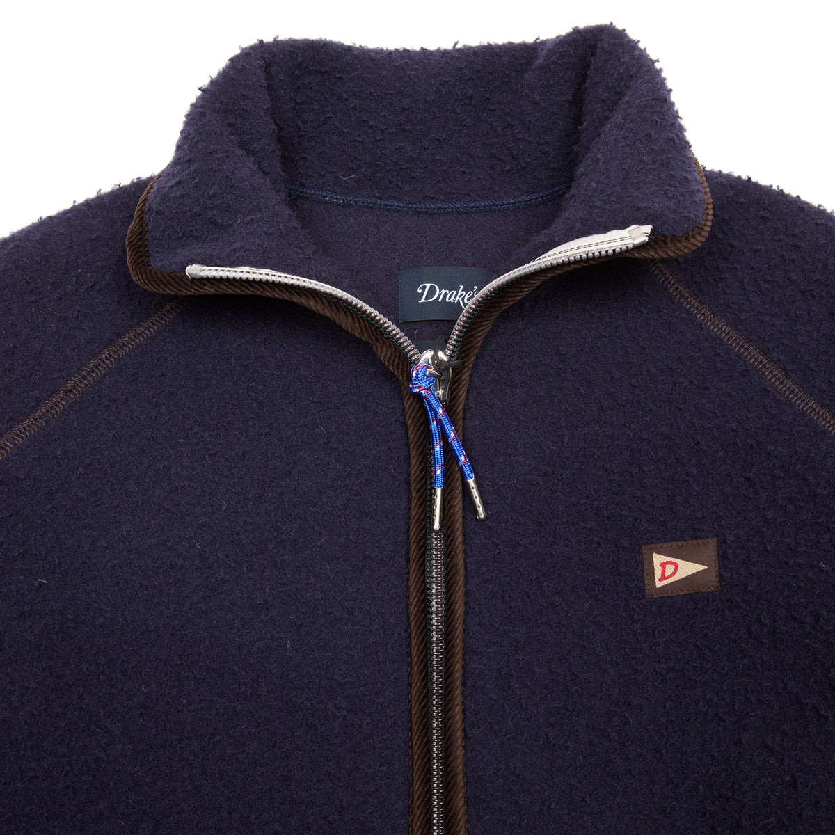 Drake's Casentino 1/2 Zip Pullover Fleece in Navy
