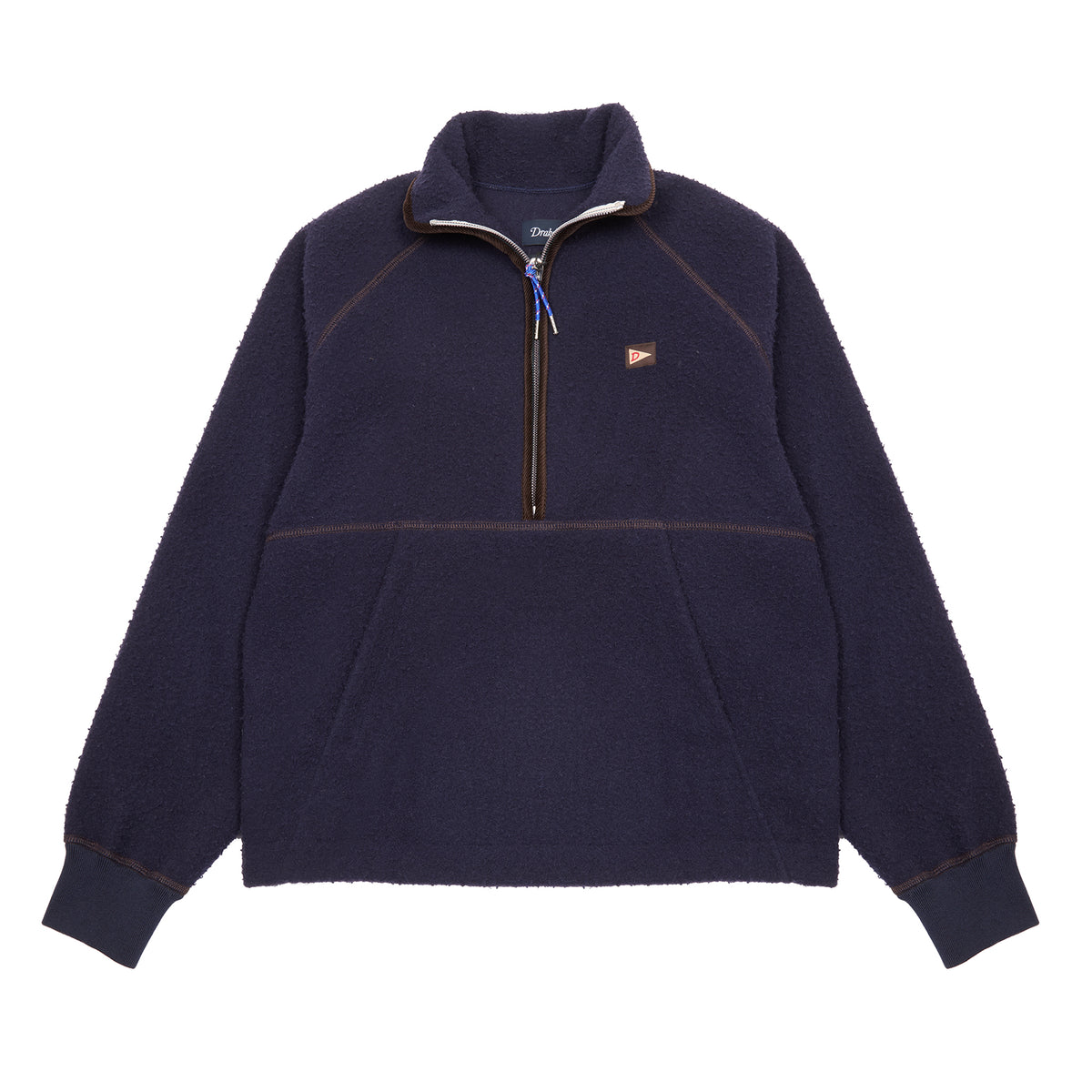 Drake's Casentino 1/2 Zip Pullover Fleece in Navy